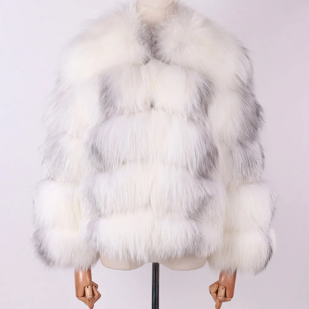 Ladies Natural Real Fox Fur Coat