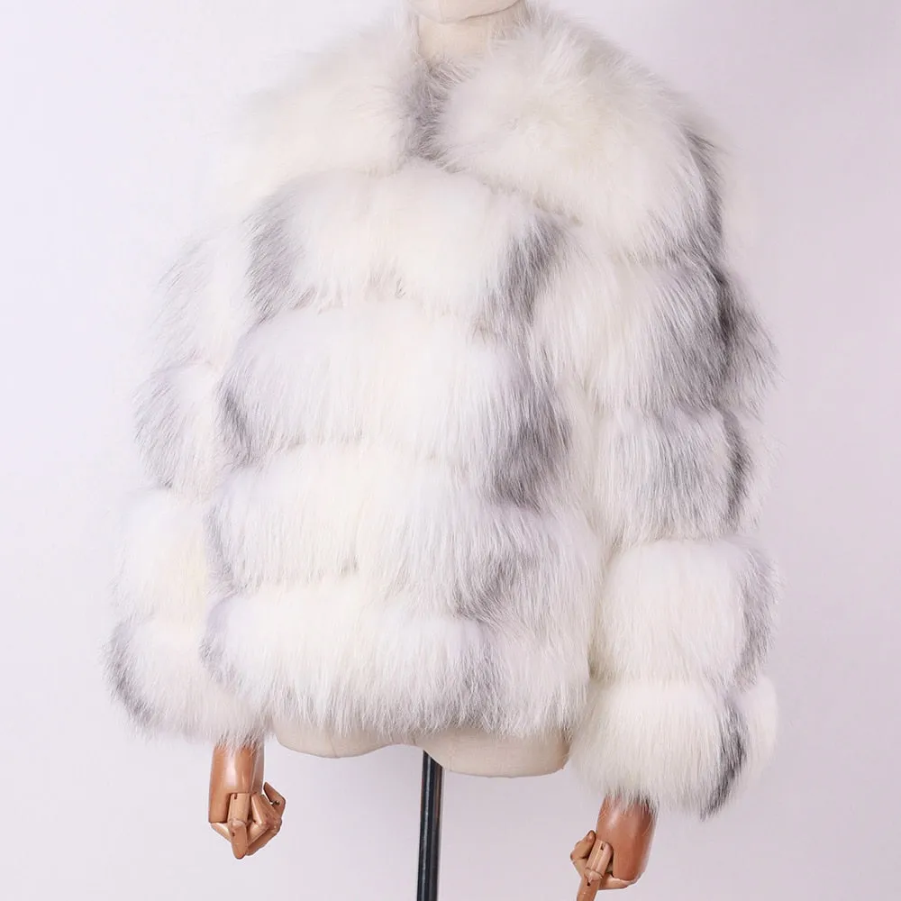 Ladies Natural Real Fox Fur Coat