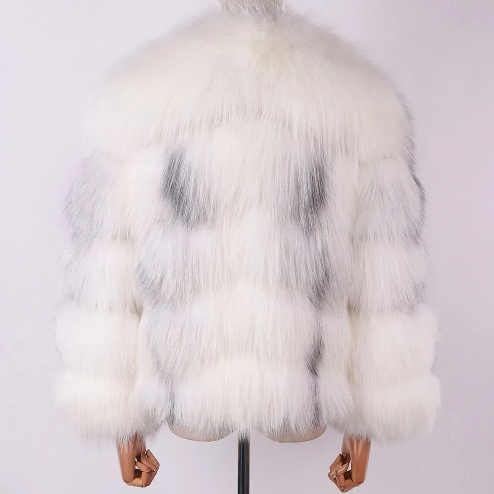 Ladies Natural Real Fox Fur Coat