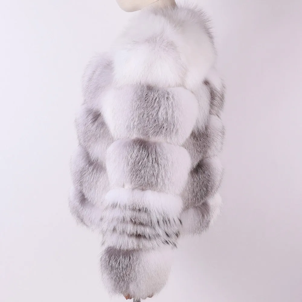 Ladies Natural Real Fox Fur Coat