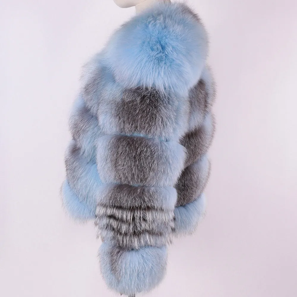 Ladies Natural Real Fox Fur Coat