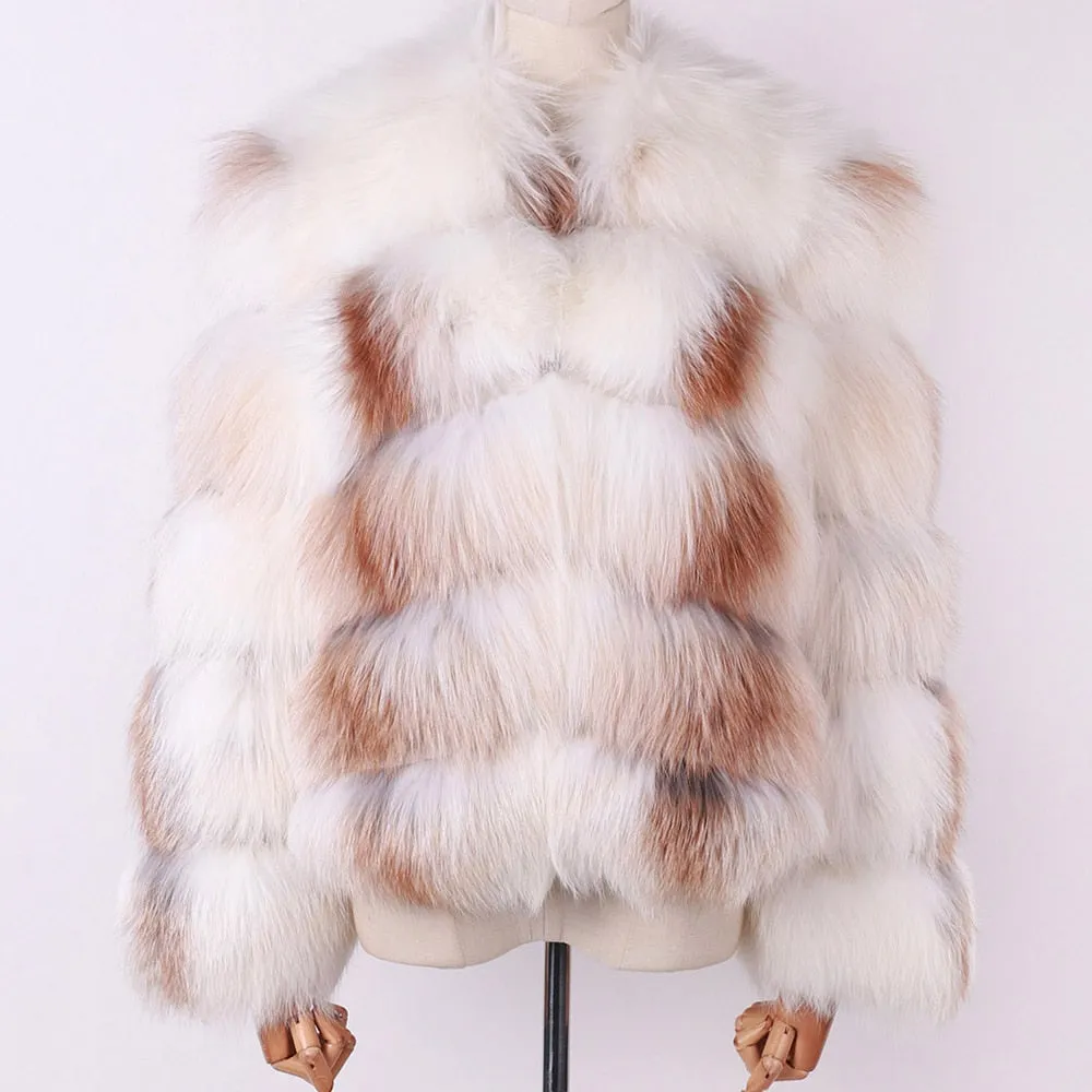 Ladies Natural Real Fox Fur Coat