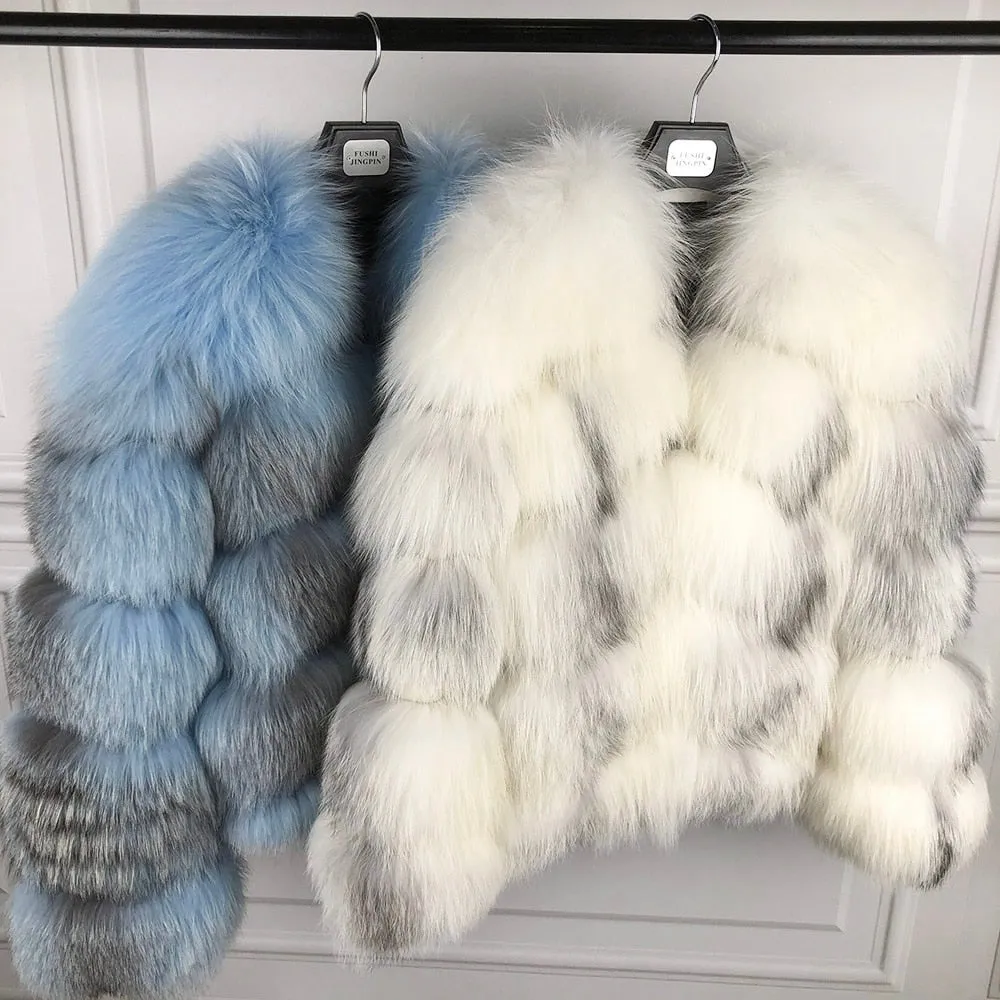 Ladies Natural Real Fox Fur Coat
