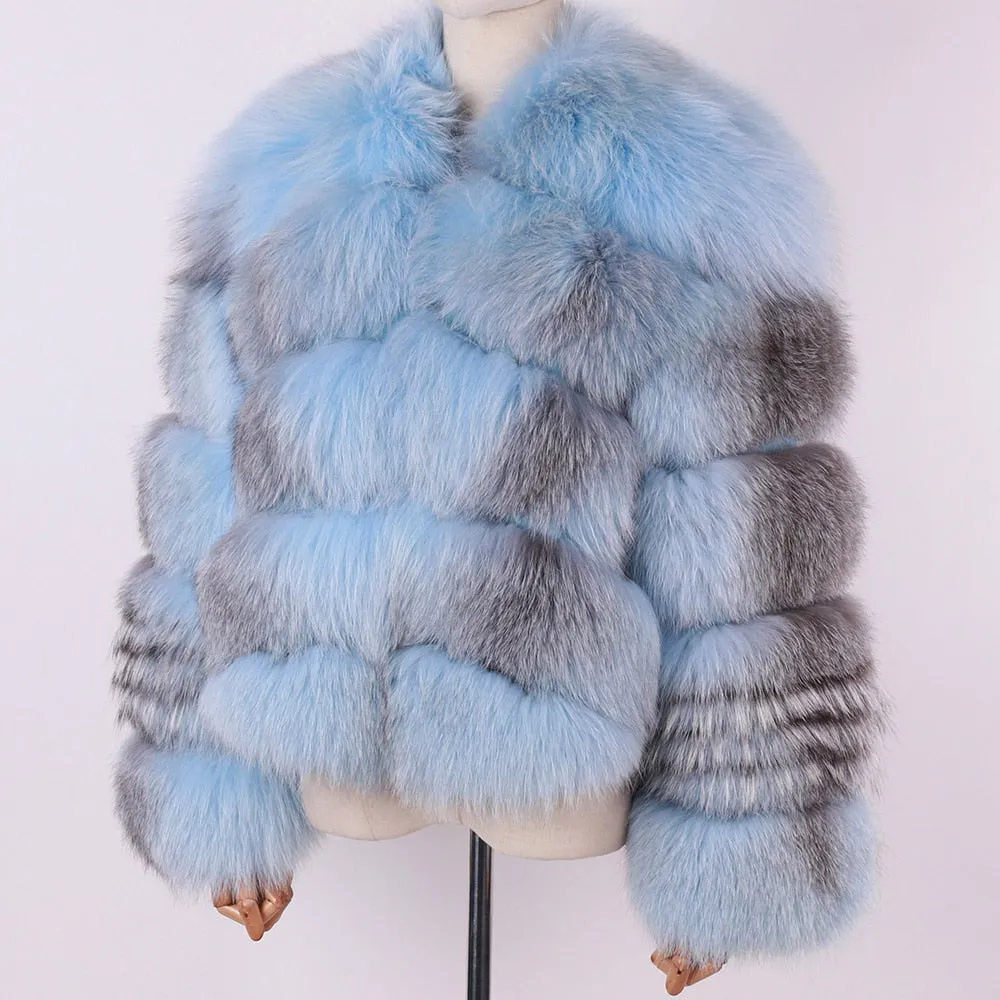 Ladies Natural Real Fox Fur Coat