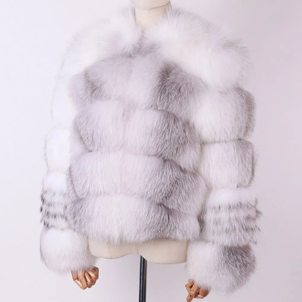 Ladies Natural Real Fox Fur Coat
