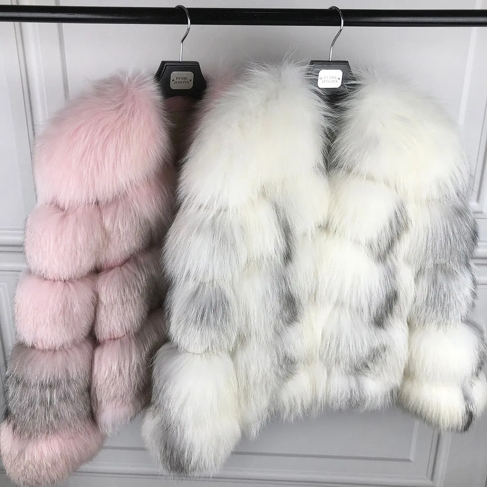 Ladies Natural Real Fox Fur Coat