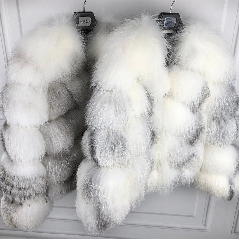 Ladies Natural Real Fox Fur Coat