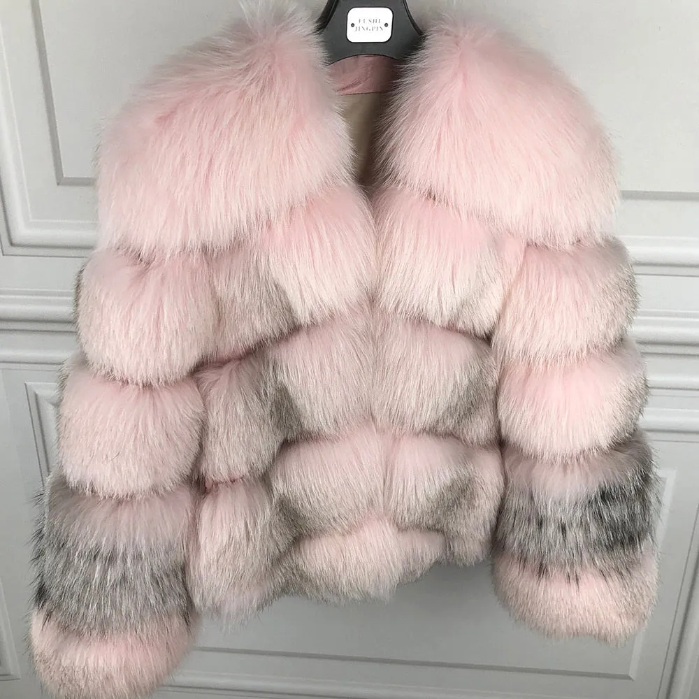 Ladies Natural Real Fox Fur Coat