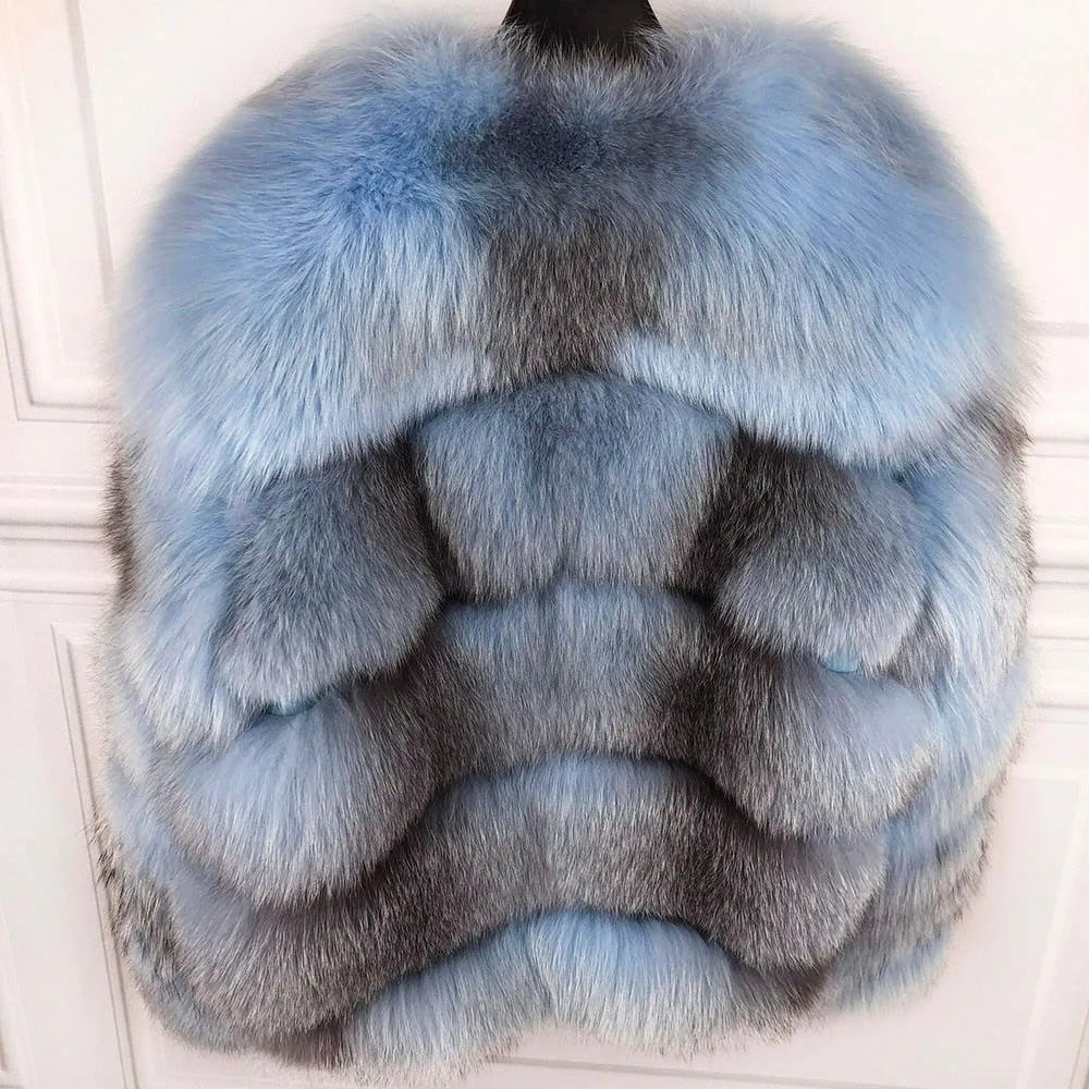 Ladies Natural Real Fox Fur Coat