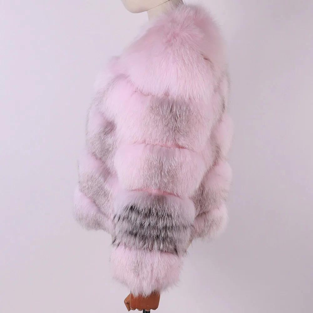 Ladies Natural Real Fox Fur Coat