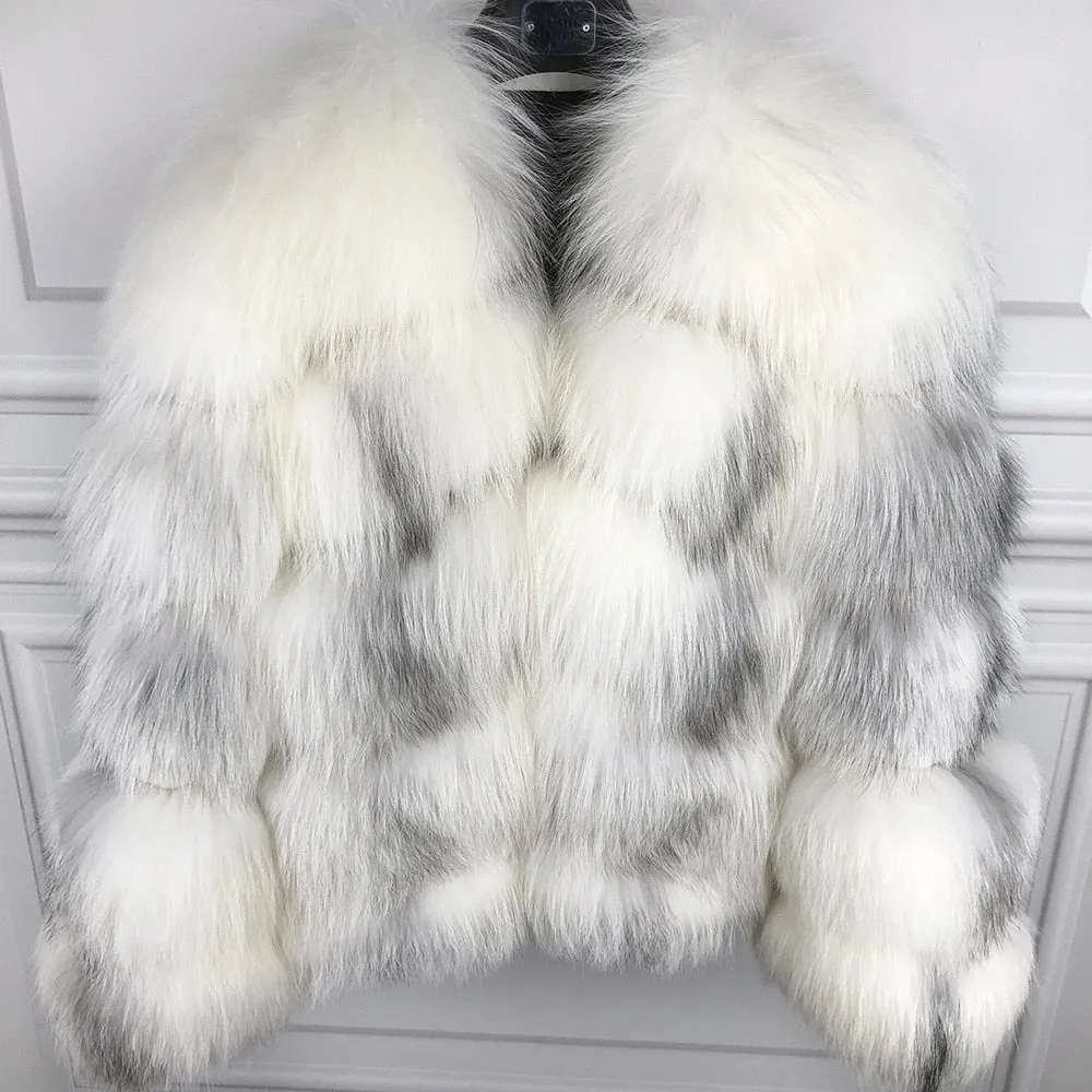 Ladies Natural Real Fox Fur Coat