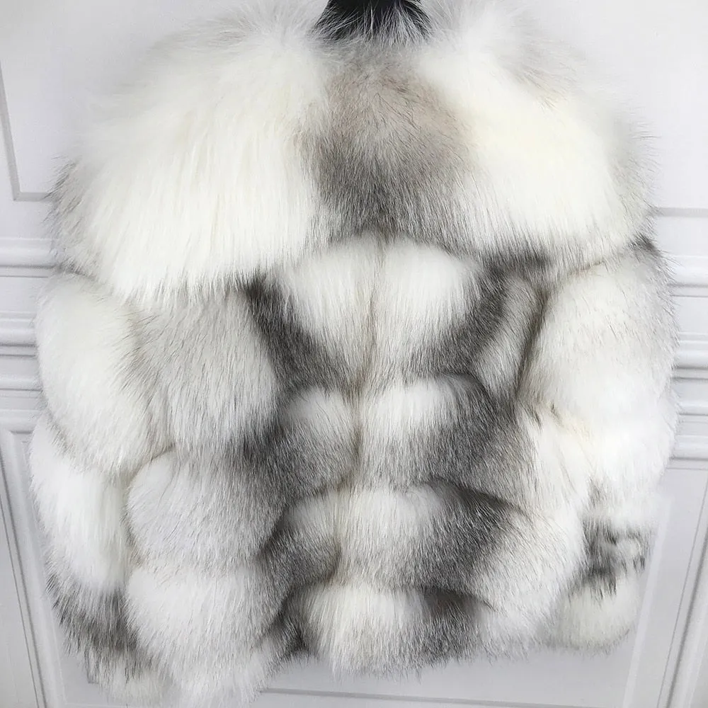 Ladies Natural Real Fox Fur Coat
