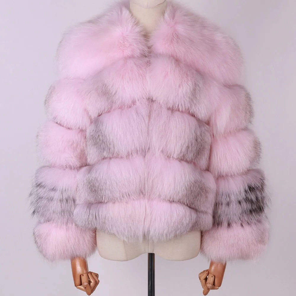 Ladies Natural Real Fox Fur Coat