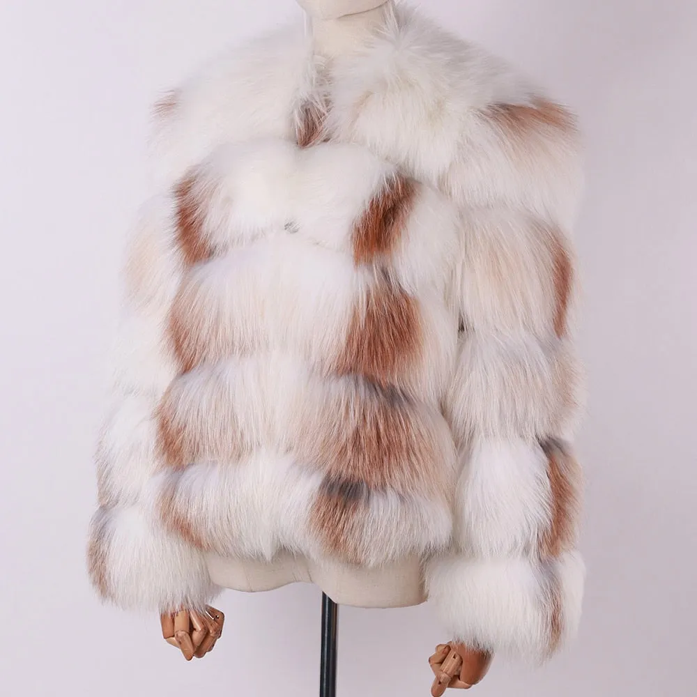 Ladies Natural Real Fox Fur Coat