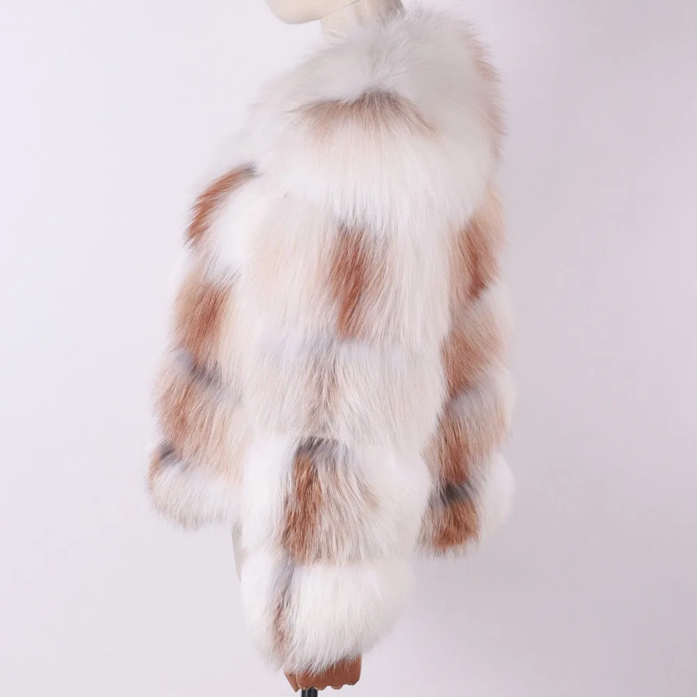 Ladies Natural Real Fox Fur Coat