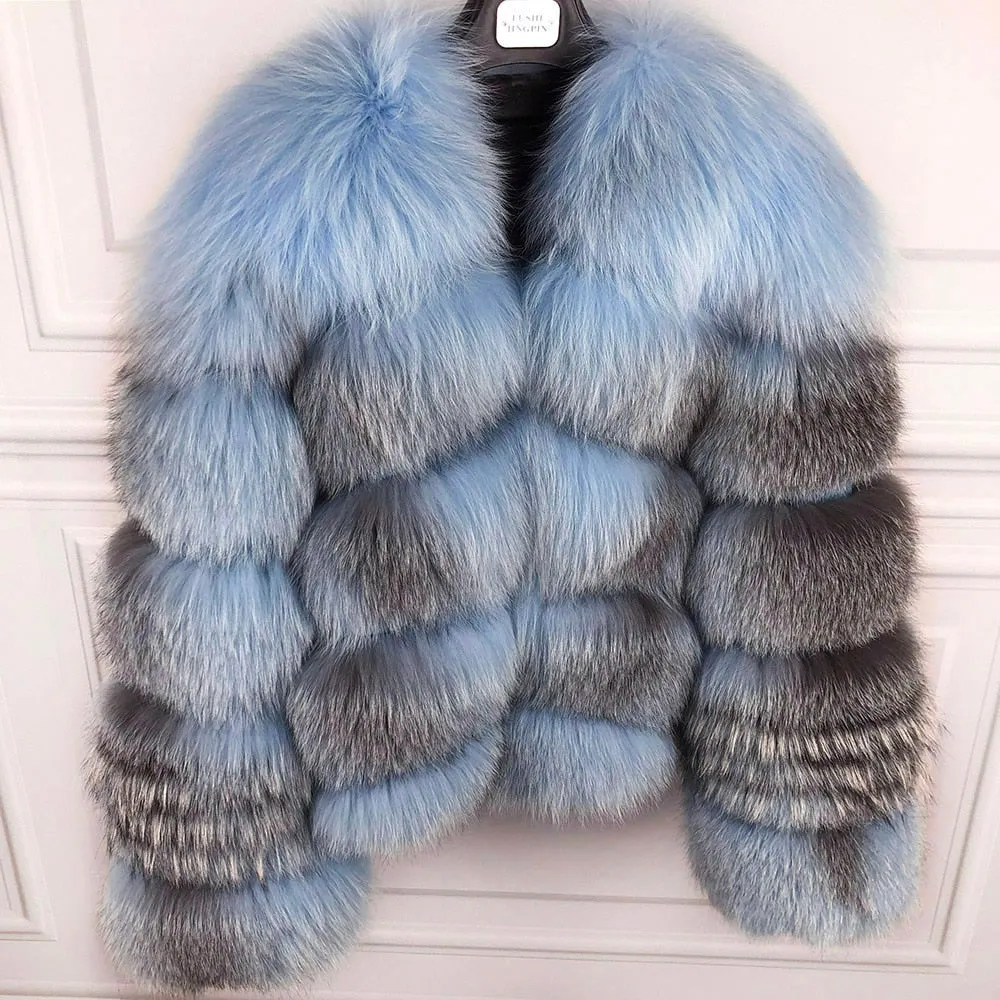 Ladies Natural Real Fox Fur Coat