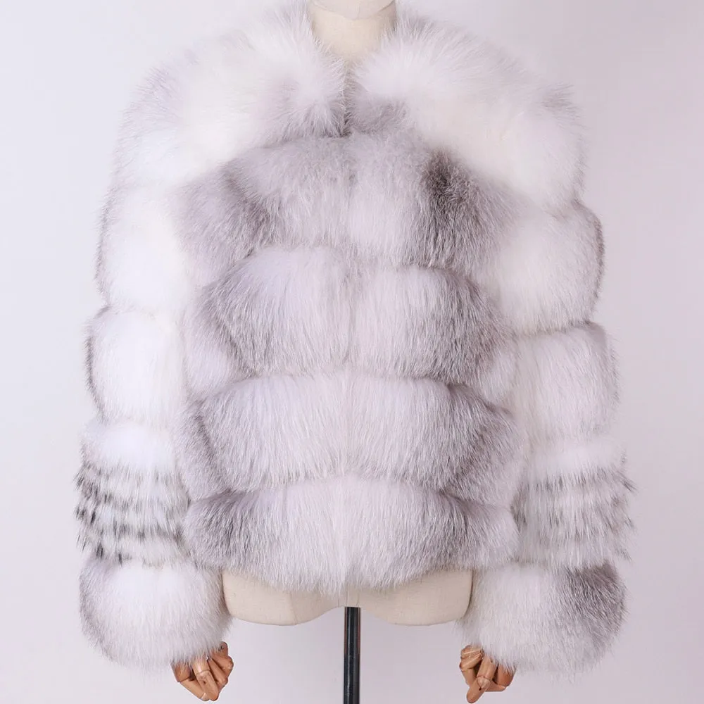 Ladies Natural Real Fox Fur Coat