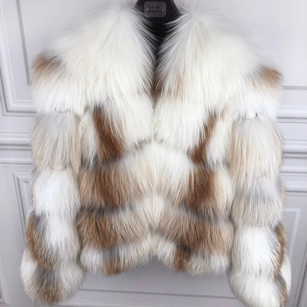 Ladies Natural Real Fox Fur Coat