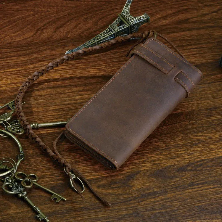 Large Brown Crazy Horse Clutch Wallet|Waled Crazy Horse Brown Mawr