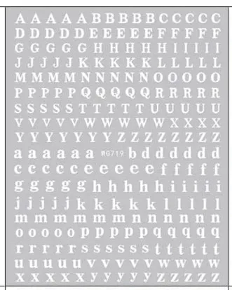 Letters white