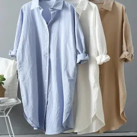 Long sleeve shirt dress for women