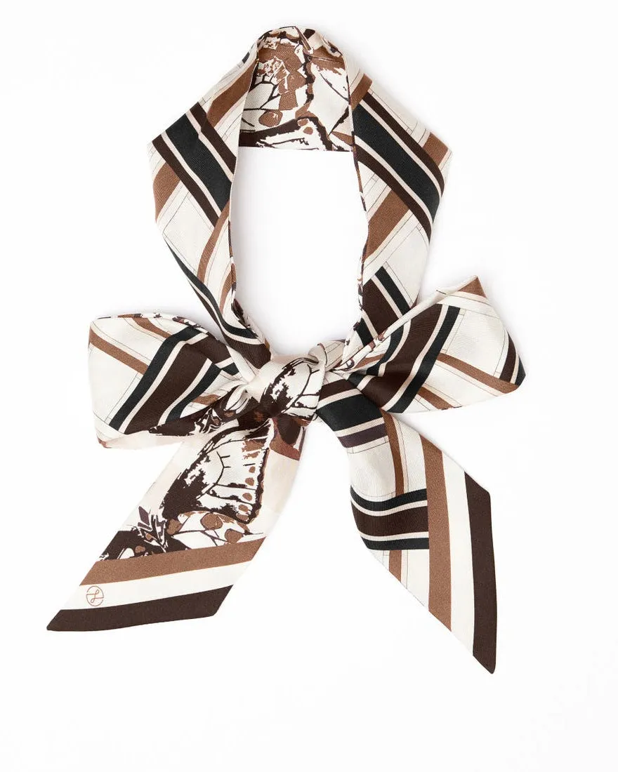 Lost Pattern x Leatherology Silk Twill Skinny Scarf - Neutral