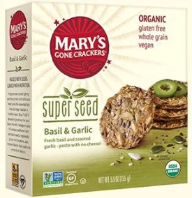Mary's Organic Crackers Super Seed Crackers - Basil & Garlic (155g)