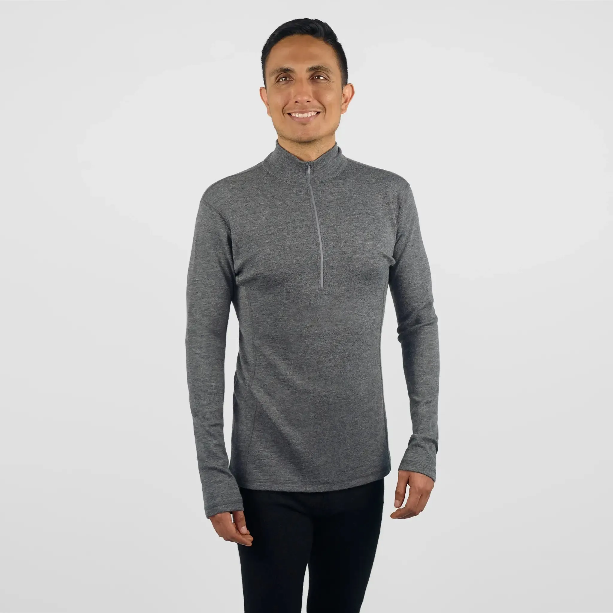 Men's Alpaca Wool Base Layer: 300 Lightweight Half-Zip