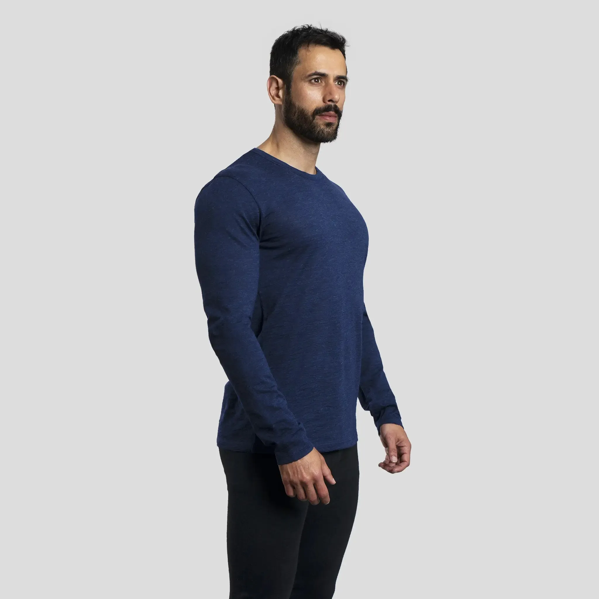 Men's Alpaca Wool Long Sleeve Base Layer: 160 Ultralight