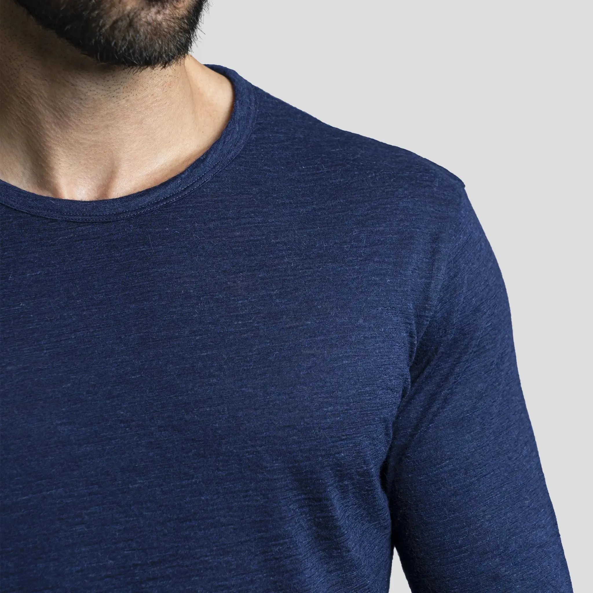 Men's Alpaca Wool Long Sleeve Base Layer: 160 Ultralight