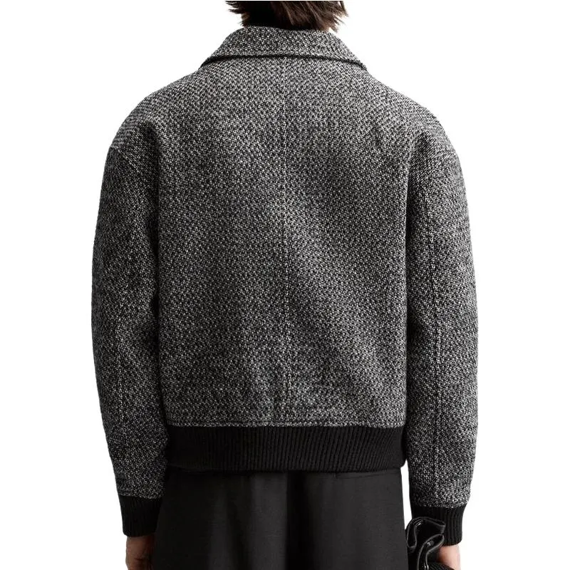 Men's Casual Fashion Crisp Wool Lapel Jacket 42701224F