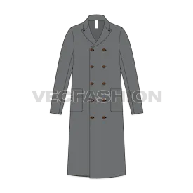 Mens Polo Coat Vector Sketch
