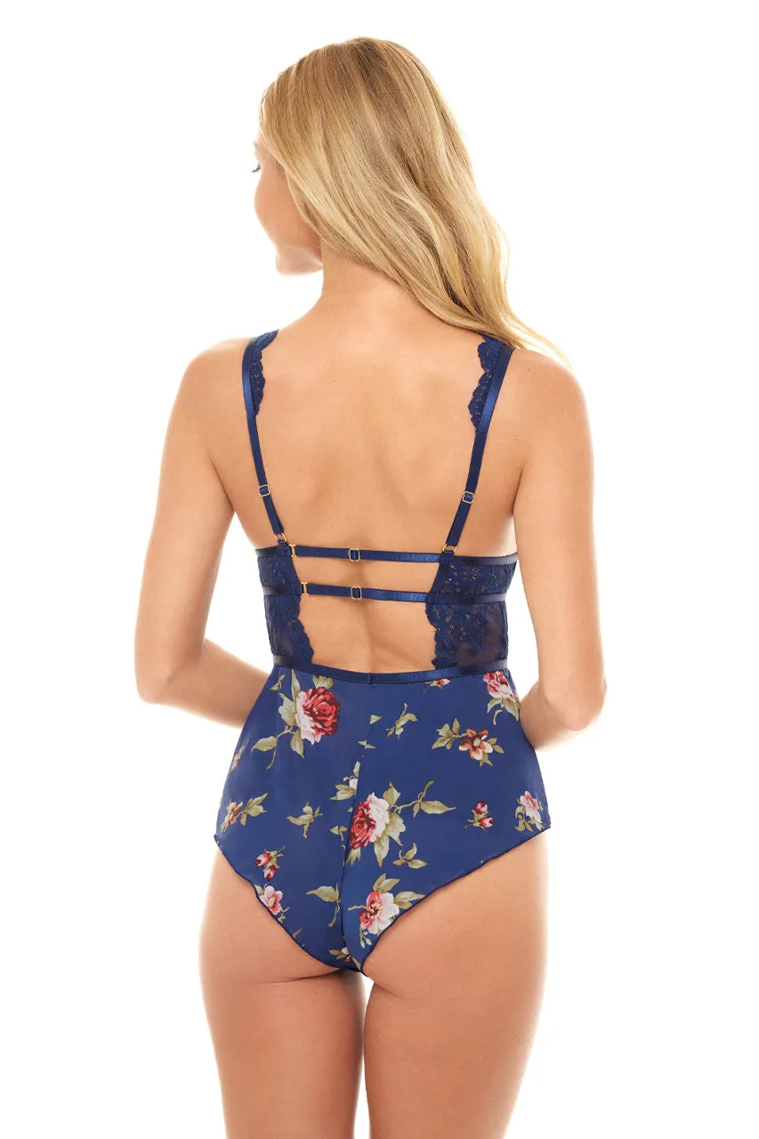 Naeva Floral Romper - ESTATE BLUE SCATTERED ROSES