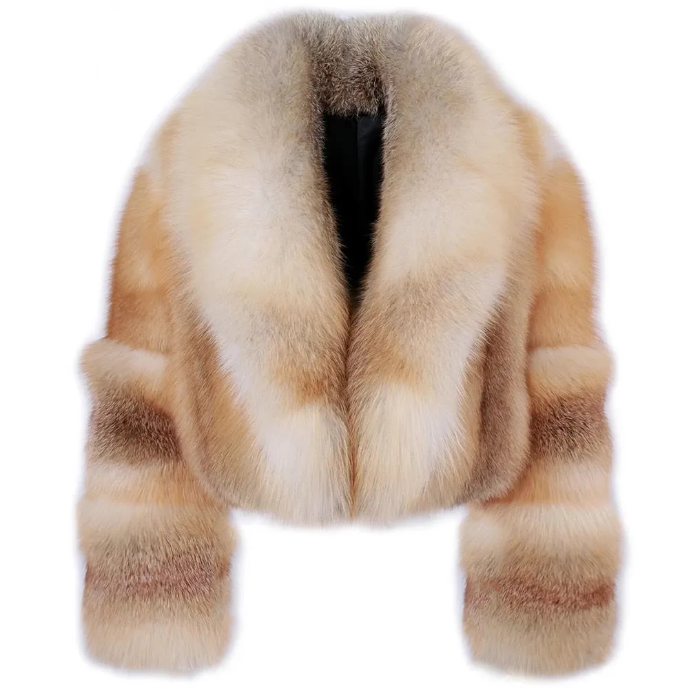 Natural Big Collar Real Fox Fur Coat
