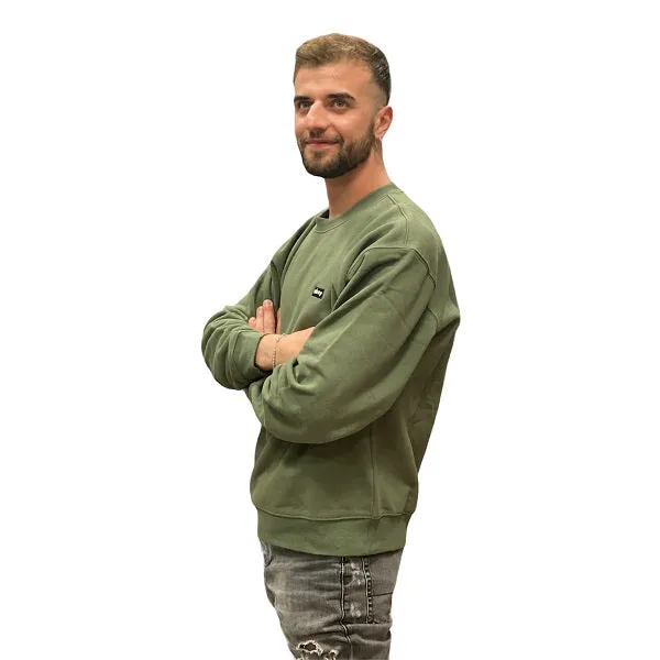 Obey Felpa da uomo Mini Box Logo Crew Specialty Fleece 112480100 thyme