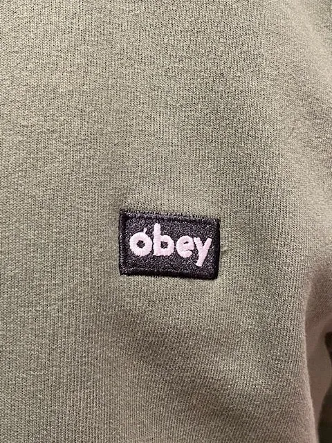 Obey Felpa da uomo Mini Box Logo Crew Specialty Fleece 112480100 thyme