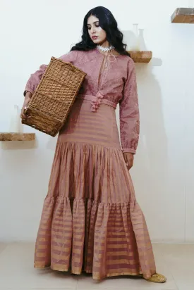 Old Rose Anarkali & Jacket Set