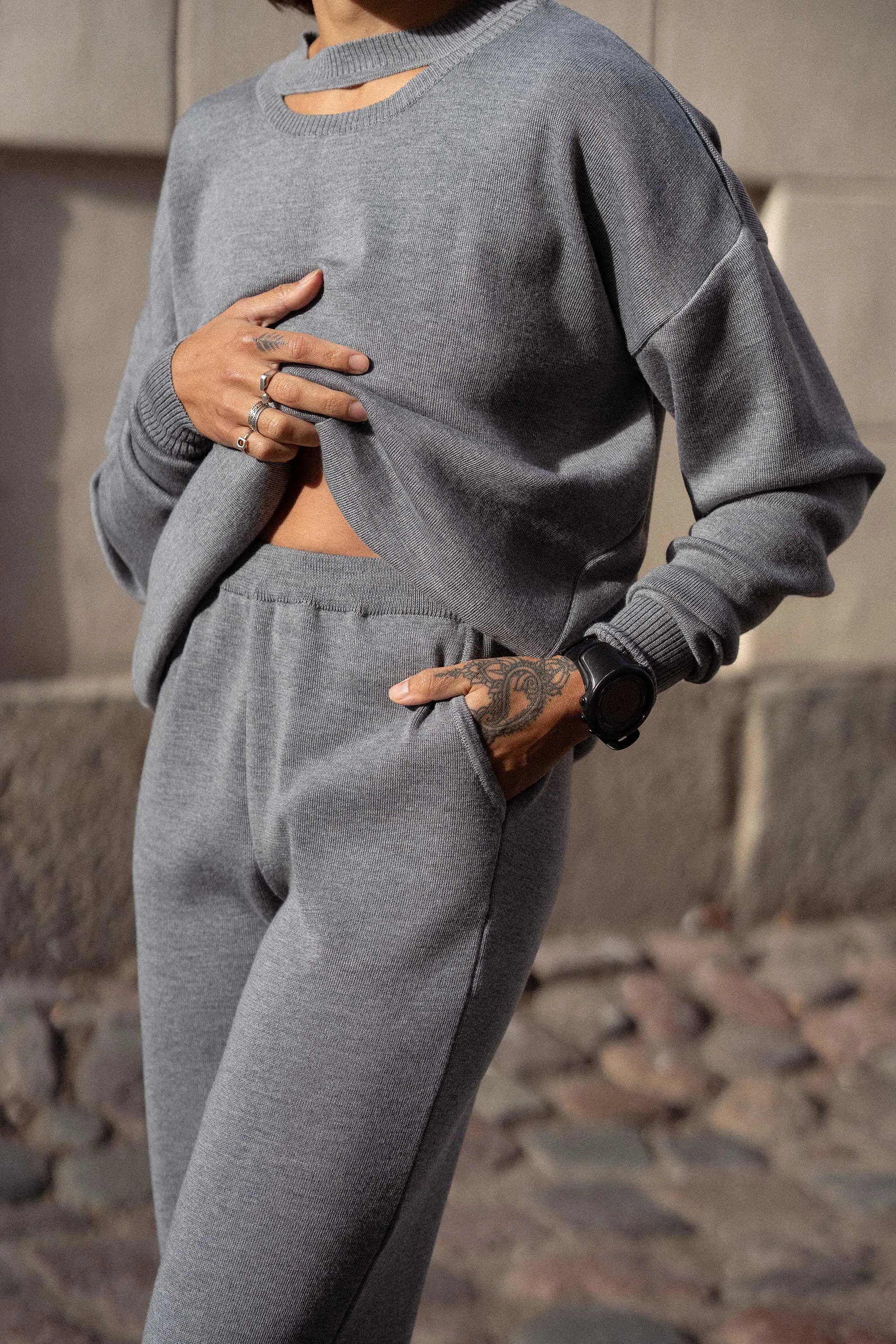 Ora 100% Merino Pants Light Grey