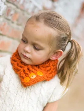 Orange pumpkin button scarf