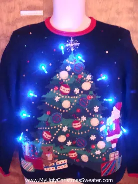 Over the Top Festive Tree Light Up Ugly Christmas Jumper