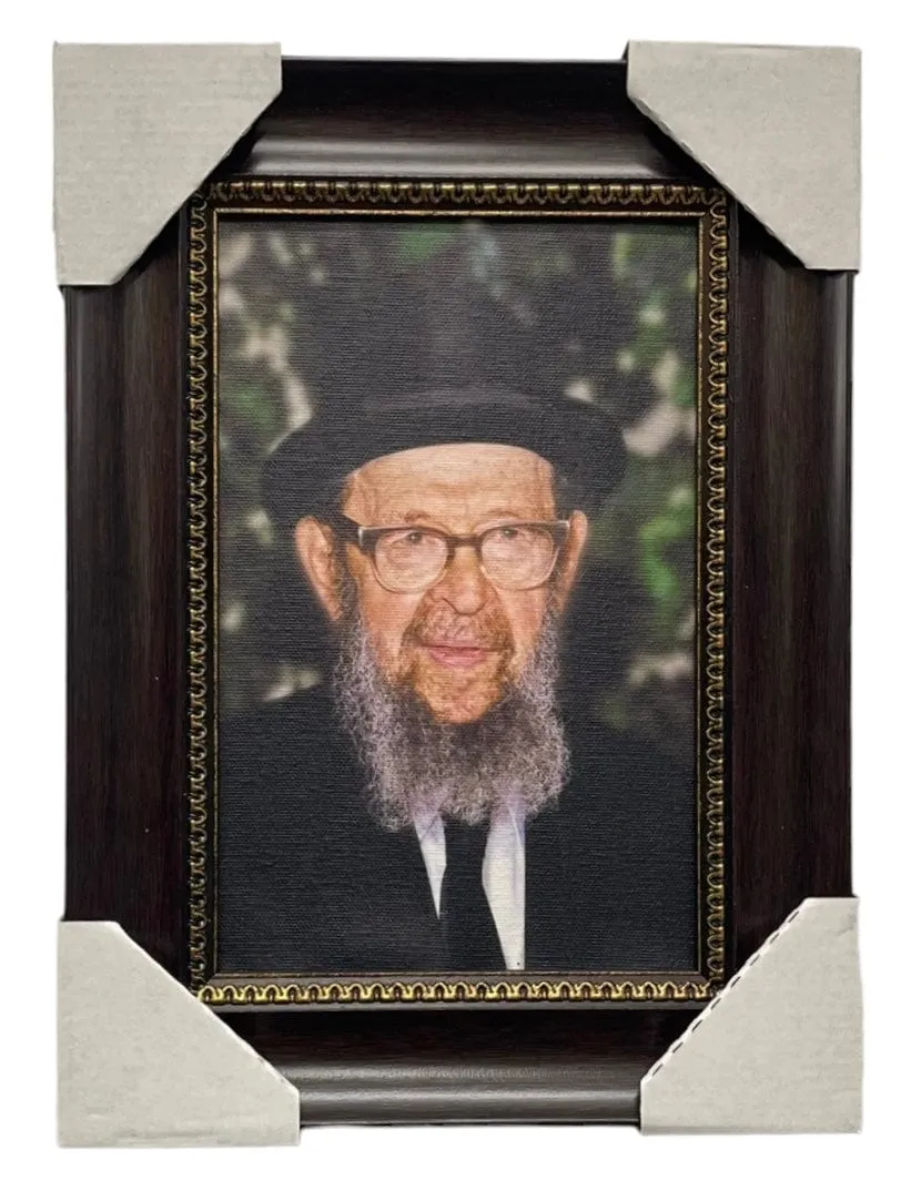 Painting of R' Avigdor Miller, Size 6x9, Modern Brown Frame