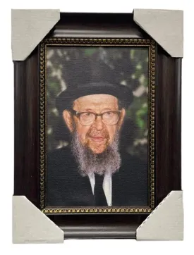 Painting of R' Avigdor Miller, Size 6x9, Modern Brown Frame