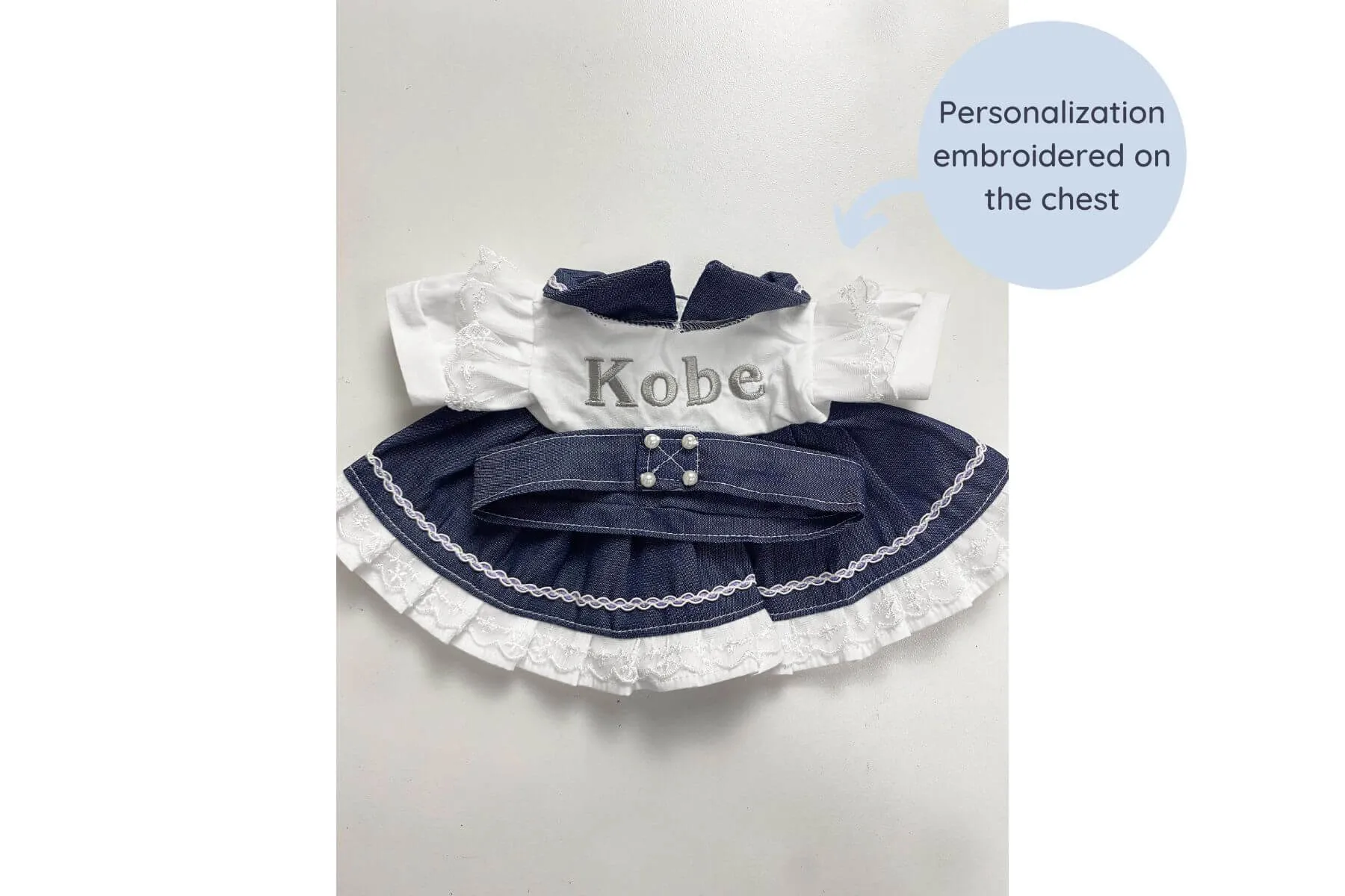Personalized Denim School Jumper - for Jollyhugs Plushies