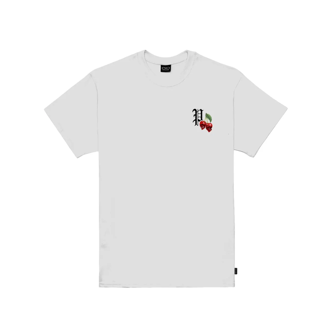 Propaganda maglietta manica corta da uomo con stampa Cherry 701-02 bianco
