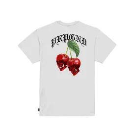 Propaganda maglietta manica corta da uomo con stampa Cherry 701-02 bianco