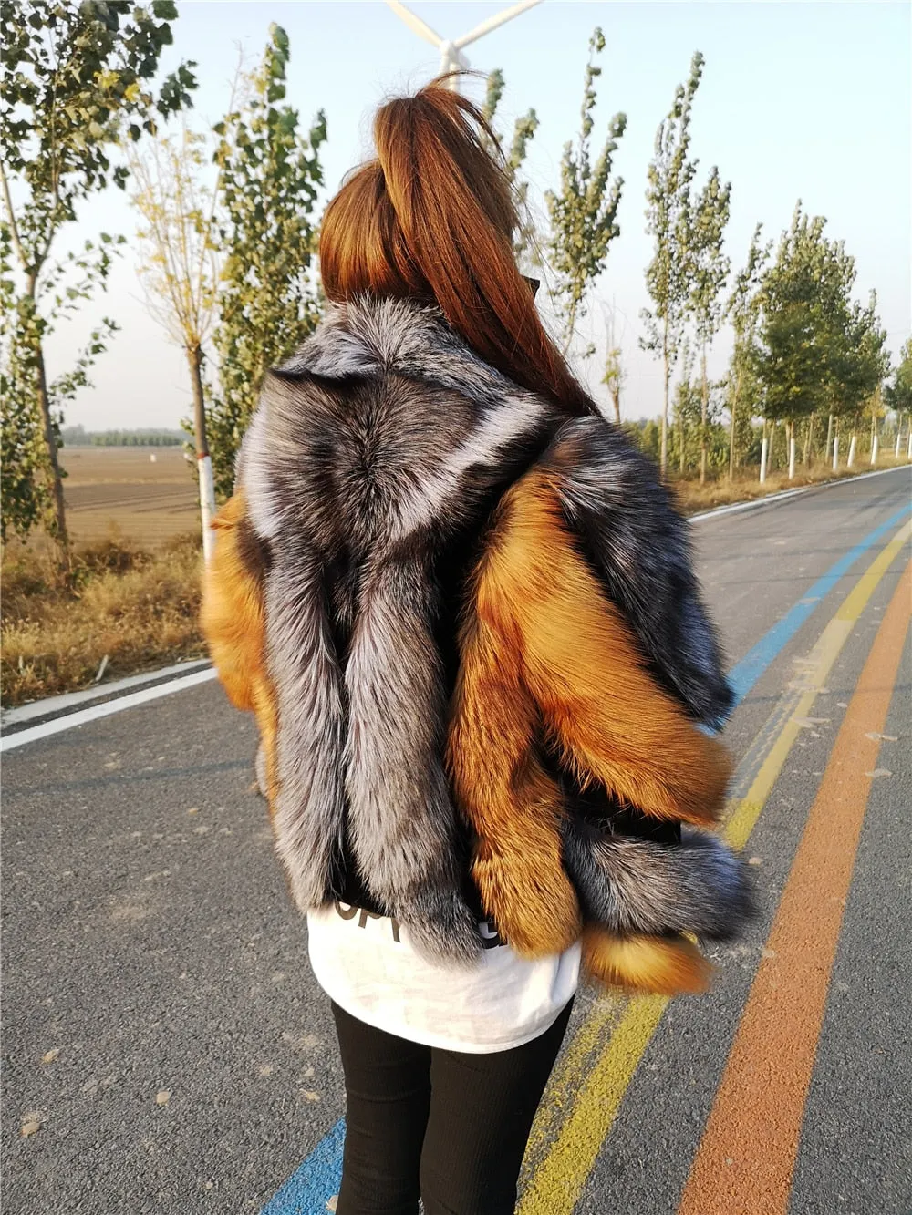 Real Natural Fox Fur Jacket Women Luxury Genuine Silver Fox Short Coat Full Sleeves Winter Plush Red Fox Fur Coat Female
