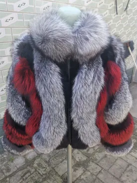 Real Natural Fox Fur Jacket Women Luxury Genuine Silver Fox Short Coat Full Sleeves Winter Plush Red Fox Fur Coat Female