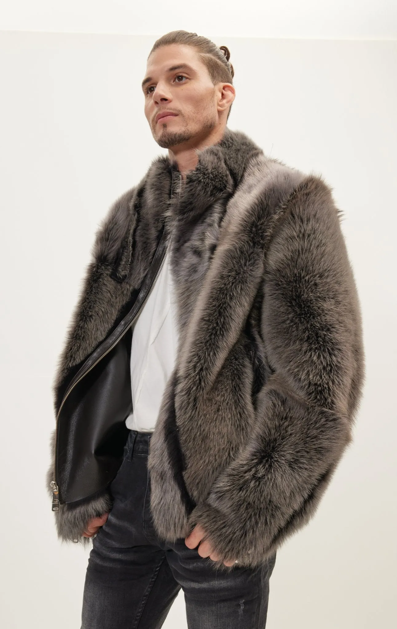 Reversible Toscana Shearling Genuine Leather Jacket - Chocolate
