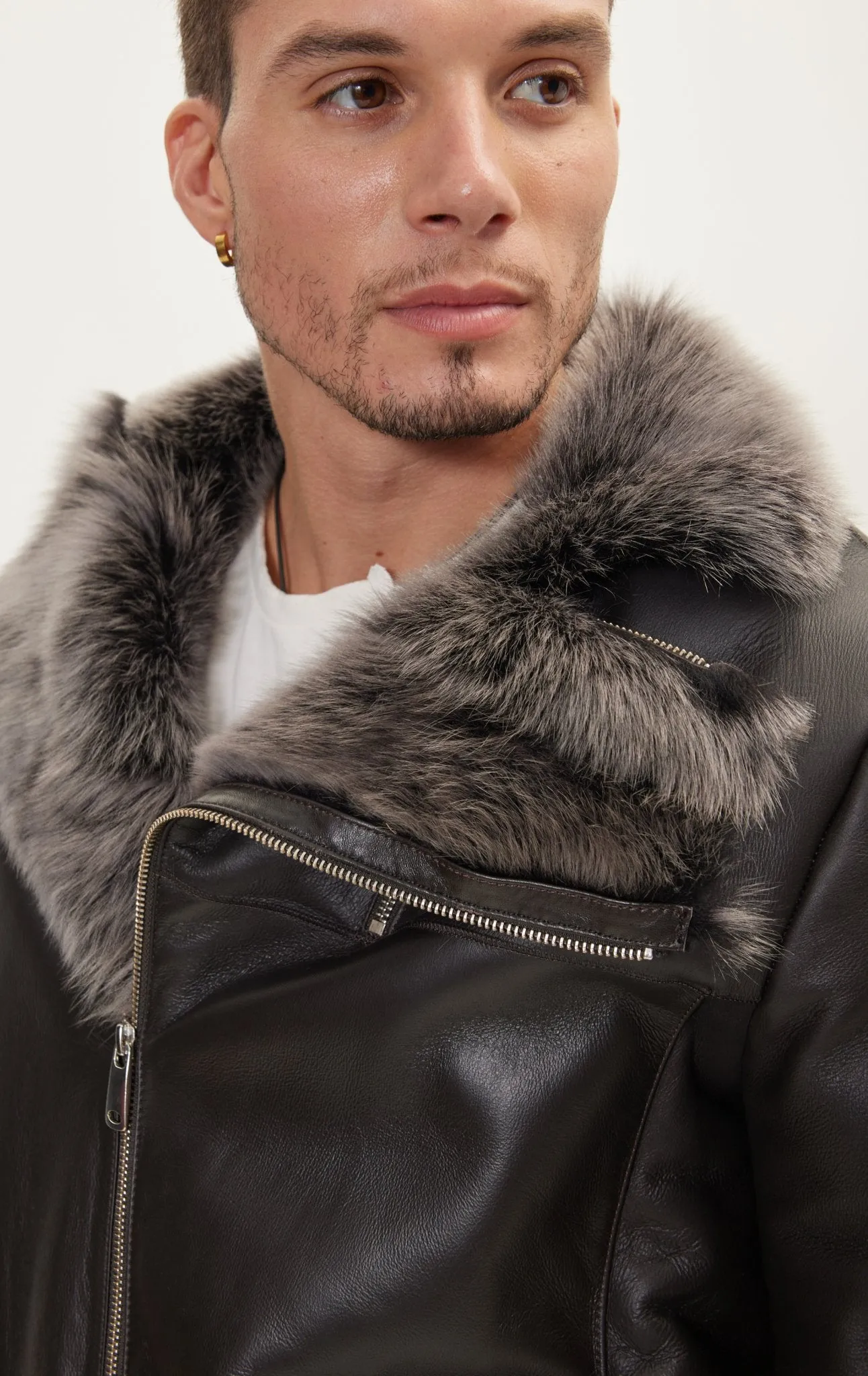 Reversible Toscana Shearling Genuine Leather Jacket - Chocolate