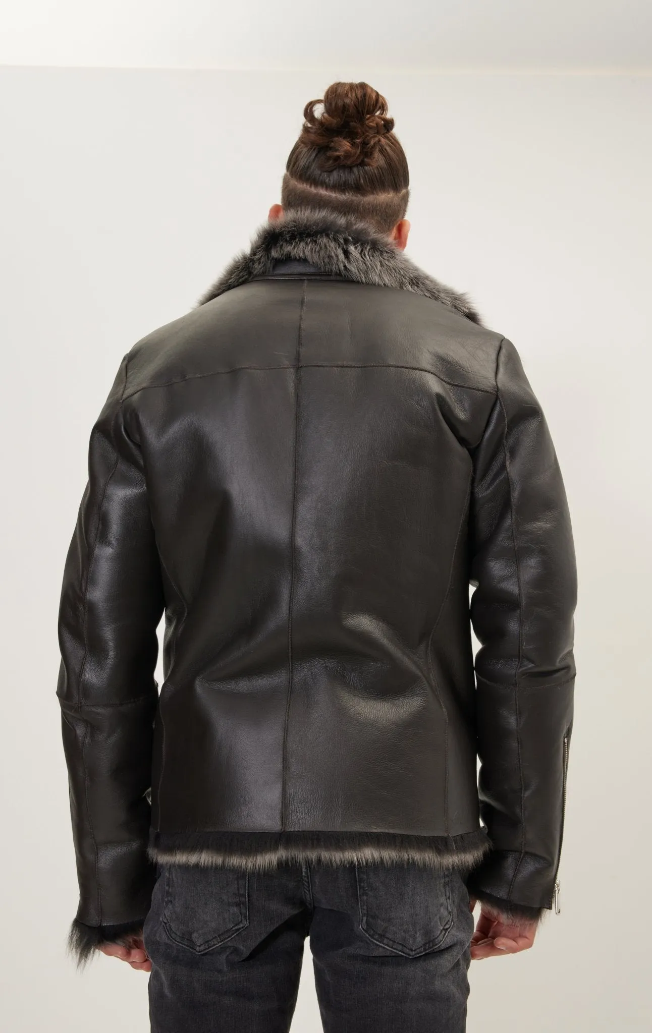 Reversible Toscana Shearling Genuine Leather Jacket - Chocolate